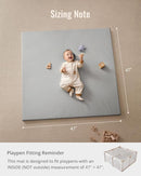 Blissful Diary Vegan Leather Baby Play Mat, 47x47 Thicken Foam Cushioned & Waterproof Playpen Mat for Infants and Toddlers, Stylish and Just Wipe-Clean Playmat for Baby Play on Floor, Light Gray by TinyTreasures Baby Boutique