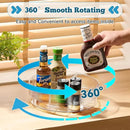 FreshKeeper Plastic Lazy Susan Organizer, Clear Pantry Lazy Susan Turntable for Cabinet and Kitchen 11’’ with Removable Dividers by CozyNest Decor