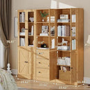 71" Tall Bookshelves Set of 3, 1 Bookcase with Drawers & 2 Bookshelves with Doors, Wooden Floor Standing Display Storage Shelves for Home Office, Living Room by CozyNest Decor