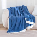 Soft Fuzzy Throw Blanket - Blue Cozy Warm Knit Fluffy Plush, Lightweight & Breathable, Throw for Bed, Chair, Sofa, Couch, Outdoor, 50"X60", Oeko-TEX Certified by CozyNest Decor