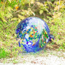 VCUTEKA Gazing Ball, Glass Gazing Globe Decorative Glass Gazing Globe/Ball/Sphere Lawn Ornament for Gardens, 10-Inch, Blue Swirl by CozyNest Decor