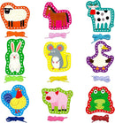 9 Pieces Kids Lacing Cards, Double Sided Sewing Cards in 9 Farm Themed Cards with 9 Colorful Laces, Imagination Development Lacing Toys Games for Children Educational and Learning Activity by TinyTreasures Baby Boutique