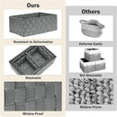 Woven Storage Baskets, Storage Bins, Cube Basket Container Baskets Storage Boxes Organizers for Clothes /Shelves/ Closet, Set of 6 (Grey) by TinyTreasures Baby Boutique