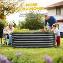 KING BIRD Raised Garden Bed Kit 2025 Upgraded Quick-Setup Galvanized Planter Garden Box Outdoor for Gardening, Vegetables, Flowers, 74x36x23 in, Dark Grey by GreenHaven Gardens