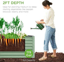 Best Choice Products 4x2x2ft Outdoor Metal Raised Garden Bed, Deep Root Planter Box for Vegetables, Flowers, Herbs, and Succulents w/ 119 Gallon Capacity - Sage Green by GreenHaven Gardens