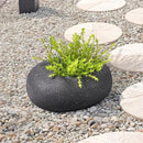 Stone - Mimicking Indoor/Outdoor Concrete Planter - Concrete Composite | Durable for Lawns & Commercial Decor (Charcoal Gray, Small) by GreenHaven Gardens