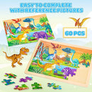 LACCHOUFEE 6 Pack Wooden Vehicle Puzzles for Kids Age 3 4 5 Year Old, 60 Pcs Montessori Toddler Animals Jigsaw Puzzles for Girl boy Activities Preschool Learning Birthday Gift Travel Autistic Toy by TinyTreasures Baby Boutique
