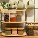 6oz Glass Food Storage Jars, Glass Jars with Bamboo Lids, Kitchen Storage Jars, Set of 12, Canisters with Airtight Lids for Spice, Coffee, Cookie, Pantry Organizers by CozyNest Decor