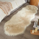 AMTOVO Faux Sheepskin Rug, Beige Ultra Soft Fluffy Shag Area Rug, 2 x 6 ft Faux Fur Rug for Bedroom Sofa Throw Cushion Room Decor, Sheepskin by CozyNest Decor