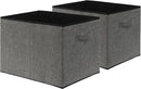 SIMPLE HOUSEWARE 15 x 13 Inch Collapsible Fabric Storage Bin with Handles, 2 Pack, Dark Gray by CozyNest Decor
