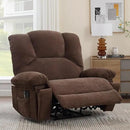 Oversized Power Recliner Chair 350lb with Hidable Cup Holders, Extra Wide Large Big Electric Recliner Chair with Lumbar Support Pillow Nursery Chair Living Room (Power, BROWN-6001) by CozyNest Decor