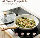 SENSARTE Nonstick Ceramic Frying Pan Skillet with Lid, 12.5 Inch Omelet Pan, Healthy Non Toxic Chefs Pan, Induction Compatible Egg Pan with Heat Resistant Handle, Free of Intentionally Added PFAS/PTFE by CozyNest Decor