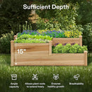 VIVOSUN 3-Tier 3-Grid Wooden Raised Garden Bed, 42.5 x 34.5 x 15 Inches, Outdoor Elevated Wood Planter Box with Screwdriver for Gardens, Patios, Backyards, Balcony and Outdoors by GreenHaven Gardens