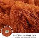 XeGe Luxury Faux Fur Blanket, Burnt Orange Soft Fluffy Bed Throw, Shaggy Plush Big Decorative Couch Throw, Cute Furry Fuzzy Blanket for Sofa Bed, Burnt Orange, 60x90 by CozyNest Decor