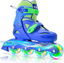 2PM SPORTS Inline Skates with Light Up Wheels, Roller Skates Blades for Boys Girls Kids Ages 5-8 8-12 4-6 6-12, Size Adjustable Beginner Blades Roller Skates by TinyTreasures Baby Boutique