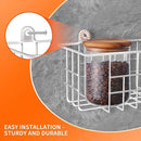 Spice Rack, 4-Pack Seasoning Organizer Wall Mount for Kitchen Storage Organization, Spice Holder Metal Shelf Saving Space for Cabinet, RV, Pantry, White by CozyNest Decor