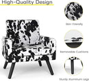 Kromax Mid-Century Modern Accent Chair for Living Room, 496 Lb. Weight Capacity, Dual Armrests, Comfy Extra Large Seat, Timeless Style Perfect for Reading & Relaxing, Cow Pattern by CozyNest Decor