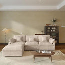 JACH L-Shaped Sectional Couches for Living Room, Cloud Sectional Couch with Deep Seat, Modular Sectional Sofa with Chaise, Covers Removeable & Washable, Sofas Furniture for Living Room, Khaki by CozyNest Decor