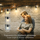 Brightech Ambience Pro - Waterproof LED Outdoor String Lights - 15 Hanging, Dimmable 2W Vintage Edison Bulbs - 48 Ft Commercial Grade Patio Lights Create Cafe Ambience in Your Backyard by GreenHaven Gardens