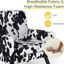 Kromax Mid-Century Modern Accent Chair Set of 2 for Living Room, 496 Lb. Weight Capacity, Dual Armrests, Comfy Extra Large Seat, Timeless Style Perfect for Reading & Relaxing, Cow Pattern