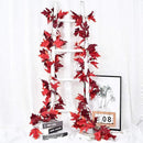 Lvydec 2 Pack Maple Leaves Fall Garland - 5.9ft/Strand Artificial Foliage, Red Fall Leaves Autumn Decoration for Home, Wedding, Party, Halloween, Thanksgiving by CozyNest Decor