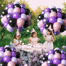 Purple Pink Black Balloons 12 Inch Pastel Pink Purple Black Latex Helium Balloon Purple Metallic Party Balloons for Girls Cartoon Anime Birthday Baby Shower Halloween Party Decorations by CozyNest Decor