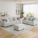 L Lengend Vansen Modular Sectional Sofa U Shaped Couch with Ottoman Modern Reversible Corner Sectional Couch for Living Room (Cream, 2+3 with Ottoman) by CozyNest Decor