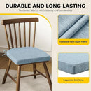 downluxe Indoor Chair Cushions for Dining Chairs, Soft and Comfortable Textured Foam Kitchen Chair Pads with Ties and Non-Slip Backing, 16" x 16" x 2", Light Blue, 6 Pack by CozyNest Decor