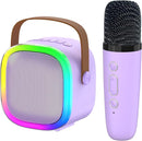 Karaoke Machine for Kids Adults, Portable Bluetooth Speaker with Wireless Microphone and LED Lights, Kids Toys Birthday Gifts for Girls and Boys Ages 4, 5, 6, 7, 8,9,10,11,12+ Years, Home Party by TinyTreasures Baby Boutique