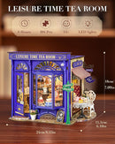 Rolife DIY Miniature House Kit Leisure Tea Time, 3D Book Nook Openable Bookshelf Decor for Adults, Mini Model House Kits, DIY Crafts Kit Halloween for Adults (Leisure Tea Time) by TinyTreasures Baby Boutique