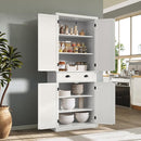 ARTPOWER 72" Tall Kitchen Pantry Storage Cabinet with Drawer and Adjustable Shelves, Pantry Cabinet for Kitchen, Bathroom or Hallway, White