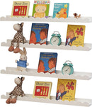 Scalloped Baby Book Shelf,Floating Shelves for Wall Set of 4 Solid Pine Wood Nursery Bookshelves with Wave Lip for Bedroom Kids, Toddler Room, Baby Room, Nursery Decor(White,60cm) by TinyTreasures Baby Boutique