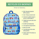 Wildkin ECO rPET Kids Backpack – Recycled, Padded, Adjustable for School & Travel – Trains, Planes & Trucks by TinyTreasures Baby Boutique
