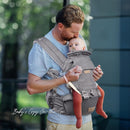 FRUITEAM 6-in-1 Baby Carrier with Waist Stool/Hip Seat for Breastfeeding, One Size Fits All - Adapt to Newborn, Infant & Toddler (Greyish) by TinyTreasures Baby Boutique