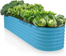 9-in-1 Galvanized Steel Raised Garden Bed // 8×2×1.5 ft Modular Planter for Gardening, Vegetables, Flowers // 18" Tall Metal Raised Garden Beds Outdoor (Teal) // Patented Design Planter Box by GreenHaven Gardens