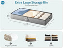 2-Pack Under Bed Storage Containers, 4.5 Inches Tall Low Profile Underbed Clothes Storage Organizer Bin with Sturdy Sidewalls/Bottom, Underbed Storage Bins 2 Storage Thin Bins by CozyNest Decor