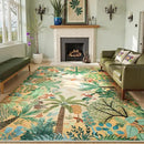 LIVEBOX Washable Jungle Animal Print 6 x 9 Area Rug for Dining Room, Non-Skid Yellow Kids Carpet Playmat Rug for Play Room, Soft Nursery Rugs for Girl Dorm, Kids Rugs for Bedroom Boys by CozyNest Decor