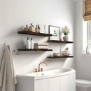 Wood Floating Shelves for Wall Decor, Rustic Wall Shelves for Bedroom Bathroom Kitchen Living Room, Set of 6 Walnut by CozyNest Decor