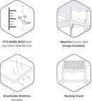 SnuzPod 4 Rocking Baby Bassinet Bedside Sleeper - Lightweight, Portable Bedside Bassinet, Lift Off Crib, Zip Down Wall, 3D Breathable Mattress, 6 Height Settings and Comfort Incline Mode, Natural by CozyNest Decor