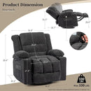 Recliner Chair Rocker Modern Ergonomic Lounge 360 Degree Swivel Single Sofa Seat Living Room Lounge Recliners on Clearance Foam Filling by CozyNest Decor