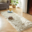 AMTOVO Faux Fur Rug, Light Grey Ultra Soft Fluffy Shag Sheepskin Rug, 2 x 6 ft Runner Area Rugs for Bedroom Sofa Throw Cushion Room Decor, Rectangle by CozyNest Decor