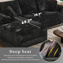 Modular Sectional Sofa Cloud Sectional Couch, 107" Comfy Fluffy L Shaped Black Couches for Living Room, Deep Seat Memory Foam Plush Corduroy Boneless Couch Sectionals with Left Facing Chaise Sofa by CozyNest Decor