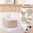 OIAHOMY Storage Basket for Shelves, Closet Cube Storage Bins Baskets for Clothes Blanket Towels, Baby Nursery, Toy Baskets Box, Woven Rope Basket, 17.72*12.99*7.87 IN, 2 Packs Brown by TinyTreasures Baby Boutique