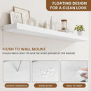 fuqing Floating Shelves for Wall, Bathroom Shelf Wall Mounted for Storage, Shelves with Invisible Bracket for Bedroom, Kitchen, Living Room, Farmhouse Small Book Shelf, 55 Inch Set of 2, White by CozyNest Decor
