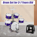 Kids Jazz Drum Set Rock Kit Toys for 3-7 Year Olds - 5 Piece Toddler Band Musical Instrument Educational Percussion Birthday Playset by TinyTreasures Baby Boutique