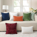 decorUhome Fall Chenille Soft Throw Pillow Covers 18x18 Set of 2, Farmhouse Velvet Neutral Decorative Euro Pillow Covers with Stitched Edge for Couch Sofa Bed Home Decor, Rust by CozyNest Decor