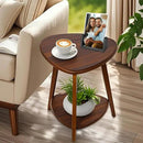 Modern End Table, Wood Side Table with Storage Shelf, End Table for Living Room, Small Side Tables for Small Spaces, Solid Wood Legs, Brown by CozyNest Decor