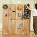 Room Divider Freestanding Folding Pegboard Privacy Screen | 4-Panel Display Stand for Jewelry, Craft Shows, Retail | Natural Wood, Portable & Space-Saving Design (Natural) by CozyNest Decor