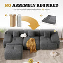 122" Modern L Shaped Modular Sectional Sofa, Boneless Couches for Living Room with Ottoman,4 Seater Convertible Chenille Cloud Couch Sofa Set, No Assembly Required, Grey-Black 1 PCS by CozyNest Decor