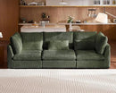 Oversized Modular Sofa, Extra Deep Cloud Corduroy Sectional Couch with Ottoman Chaise, Fluffy Chenille 3 Seater Sofa for Living Room, Villa (Basic 3 Seater, Corduroy Green) by CozyNest Decor
